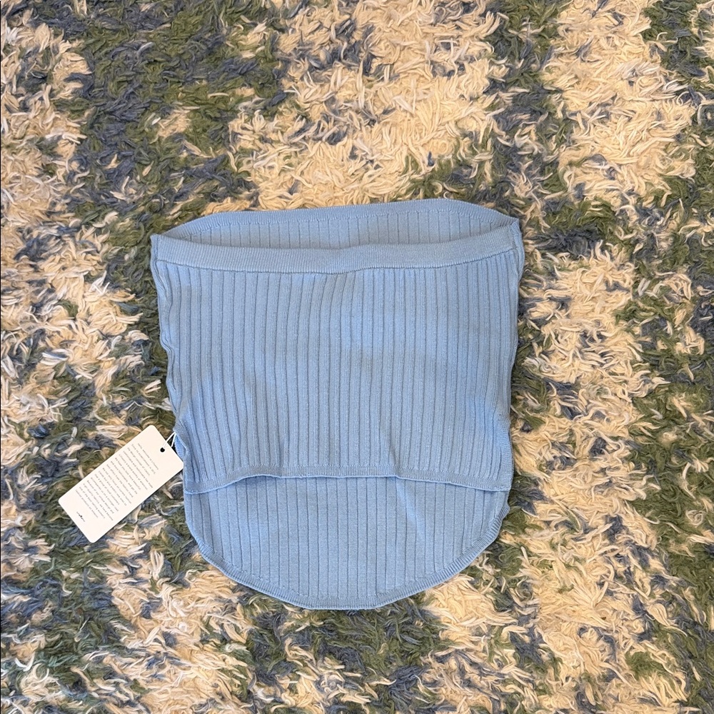 Blue Ribbed Strapless Set - Picture 5 of 5